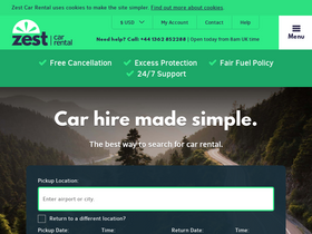 'zestcarrental.com' screenshot