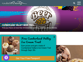 'visitcumberlandvalley.com' screenshot