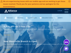 'alliancecu.com' screenshot