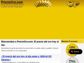 'preciooro.com' screenshot