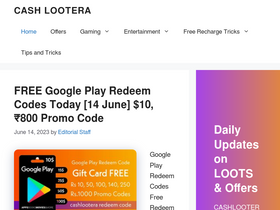 'cashlootera.com' screenshot