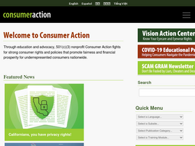 'consumer-action.org' screenshot