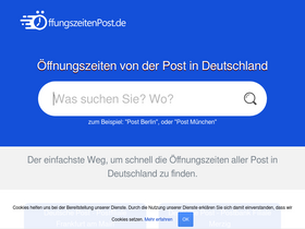 'oeffnungszeitenpost.de' screenshot