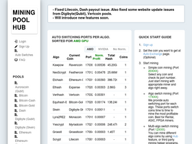 'miningpoolhub.com' screenshot