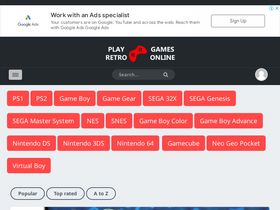 'playretrogames.online' screenshot