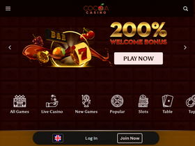 'cocoacasino.com' screenshot