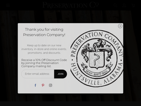 Preservation Company website screenshot
