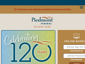 'piedmontfederal.bank' screenshot