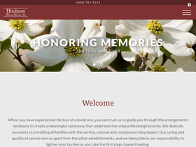 'hindmanfuneralservices.com' screenshot