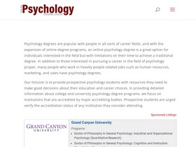 'onlinepsychologydegree.info' screenshot