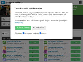 'sportstiming.dk' screenshot