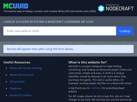 'mcuuid.net' screenshot