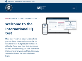 'theinternationaliqtest.com' screenshot
