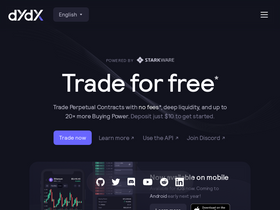 'dydx.exchange' screenshot