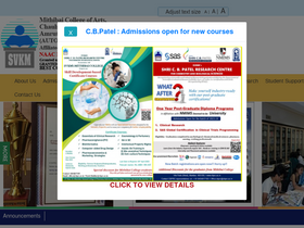 'mithibai.ac.in' screenshot