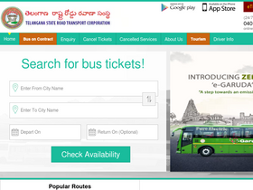 'tsrtconline.in' screenshot