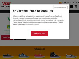 'vans.es' screenshot