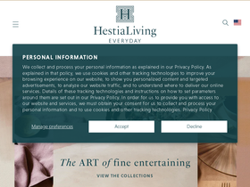 hestialivingeveryday.com homepage screenshot