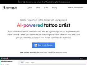 'tattoosai.com' screenshot
