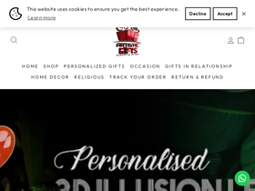 artisticgifts.in homepage screenshot