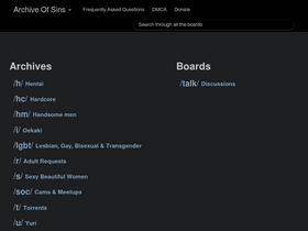 'archiveofsins.com' screenshot