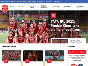 'punjabkingsipl.in' screenshot