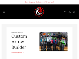 korbinsarchery.com homepage screenshot