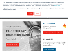 'hl7.org' screenshot