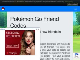 'pokemongofriendcodes.com' screenshot