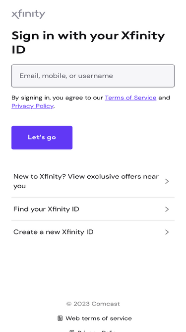 login.xfinity.com