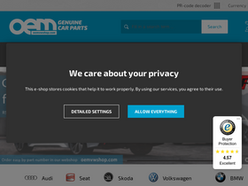 'oemvwshop.com' screenshot