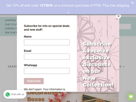 1bhkinteriors.com homepage screenshot
