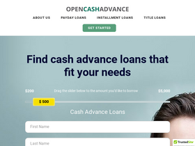 'opencashadvance.com' screenshot