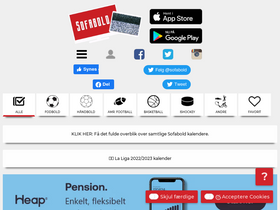 'sofabold.dk' screenshot
