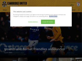 'cambridgeunited.com' screenshot