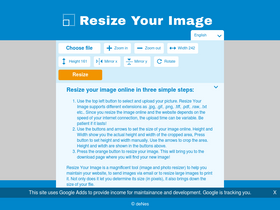 'resizeyourimage.com' screenshot