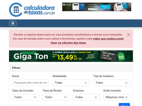 'calculadoradetaxas.com.br' screenshot