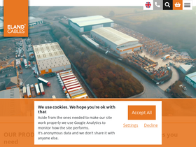 'elandcables.com' screenshot