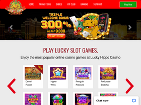 'luckyhippocasino.eu' screenshot