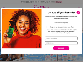 Shabacosmetics website screenshot