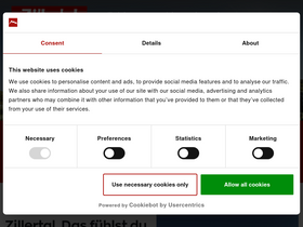 'zillertal.at' screenshot