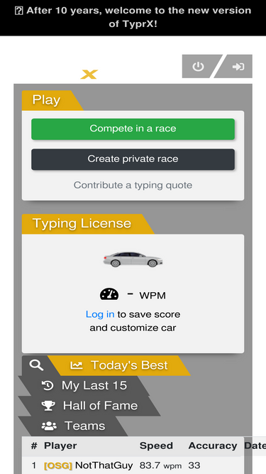 Race Your Friends with typrX's New Private Race Feature - Das