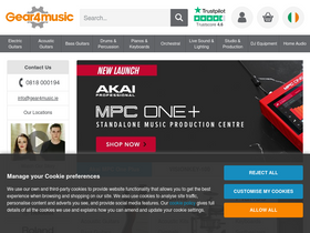 'gear4music.ie' screenshot