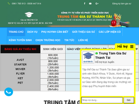 'giasuthanhtai.com.vn' screenshot
