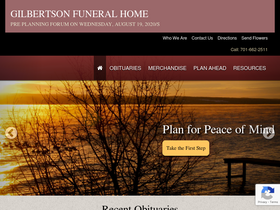 'gilbertsonfuneralhome.com' screenshot