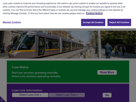 'luas.ie' screenshot