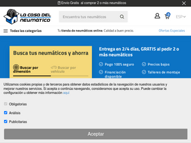 'lacasadelneumatico.com' screenshot