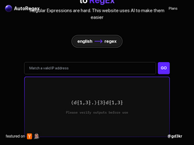 AutoRegex - AI-powered Regex generator & English translator.