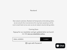 Raveland homepage screenshot