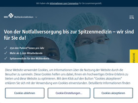 'muehlenkreiskliniken.de' screenshot